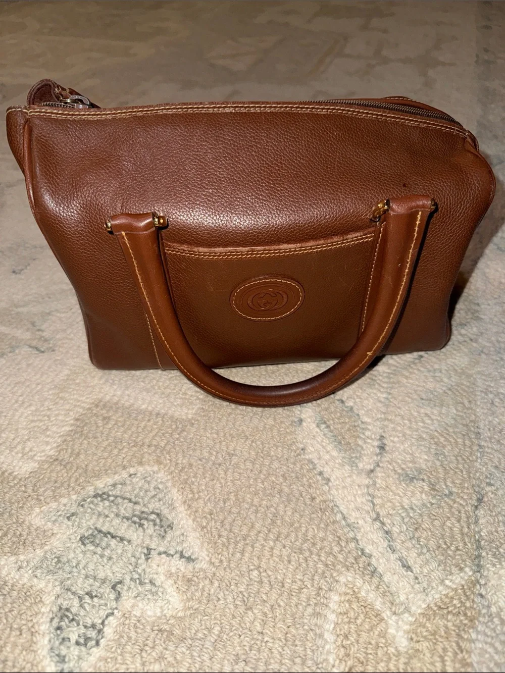 Classic Gucci Brown Leather Satchel